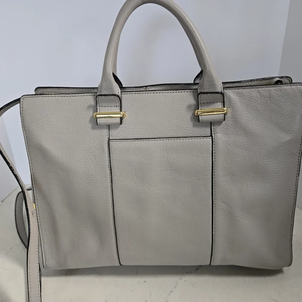 Antonio Melani Leather Laptop Tote Purse in Snakeskin Print & Matching Clutch